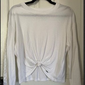 Hollister white long sleeve shirt with see through sleeves extra small womens
